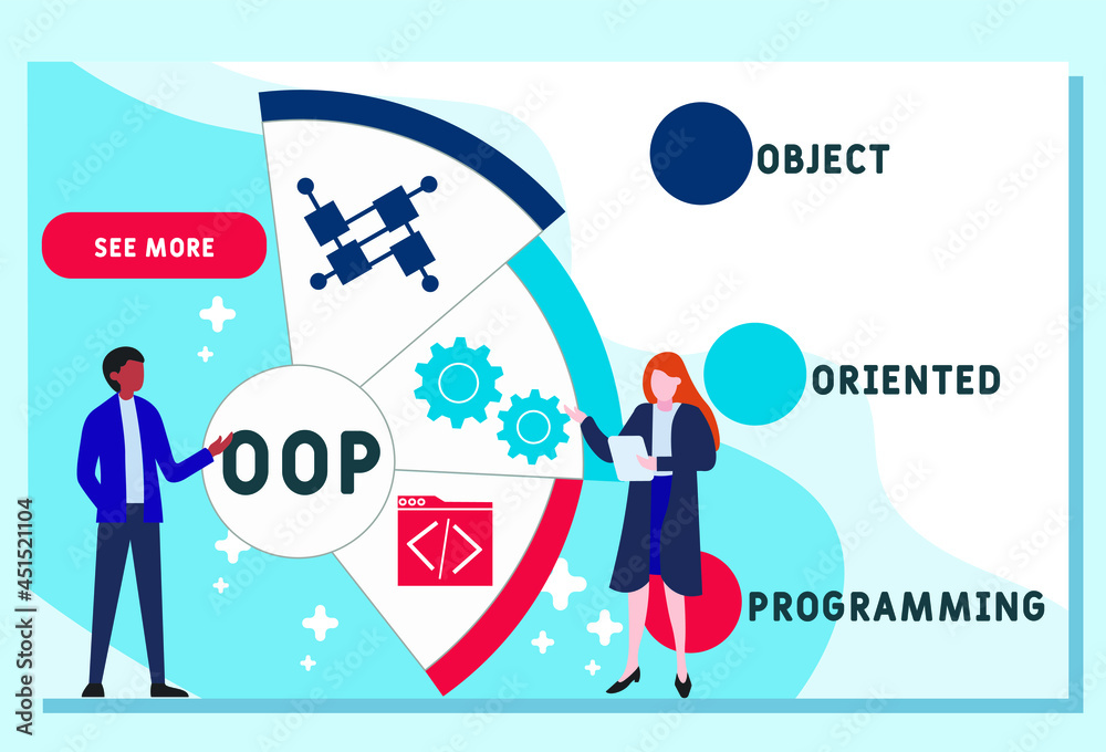 Vector website design template . OOP - Object Oriented Programming ...