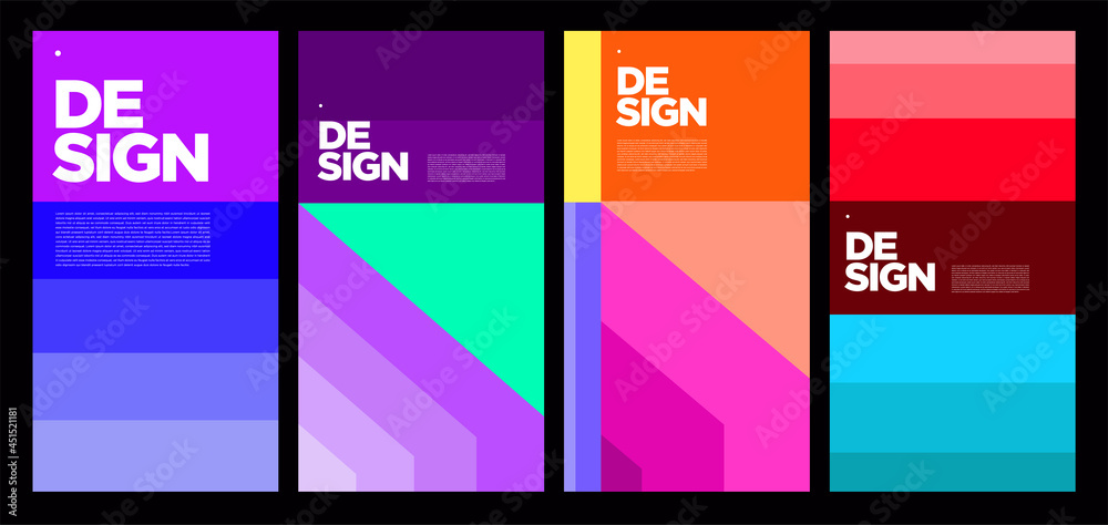 Vector colorful abstract geometric poster 