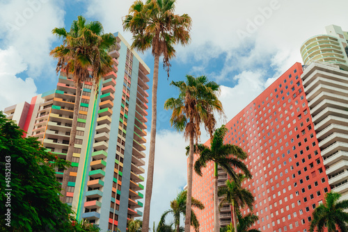 trees and buildings colors palms Brickell Miami Florida  apartments sky clouds real state  © Alberto GV PHOTOGRAP
