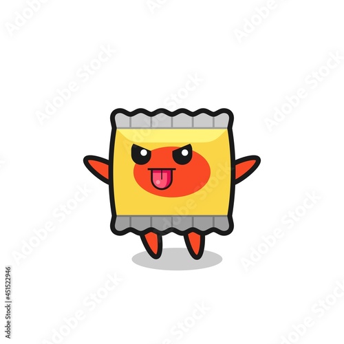 naughty snack character in mocking pose