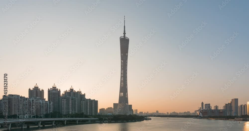 time-lapse photography of urban skyline buildings in Guangzhou time-lapse photography of urban skyline buildings in Guangzhou