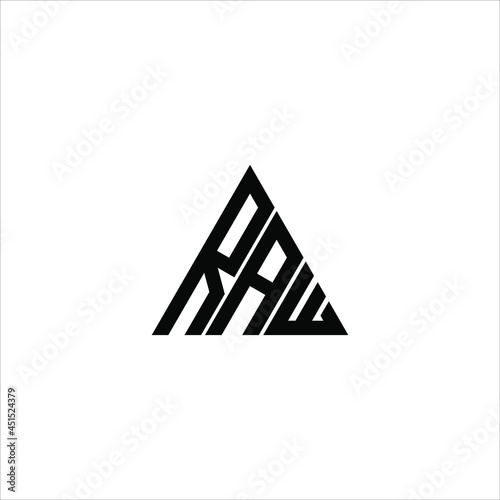 RAW letter logo creative design. RAW unique design