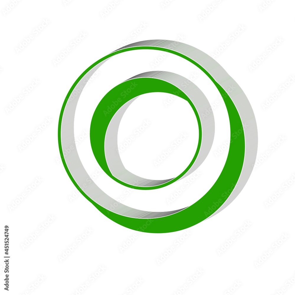 3d capital letter O alphabet green, white background 3d capital letter O alphabet green, white background