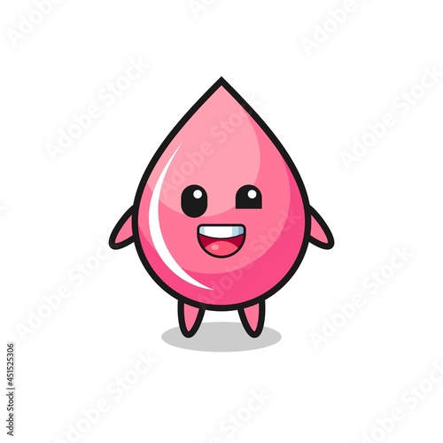 illustration of an strawberry drop juice character with awkward poses