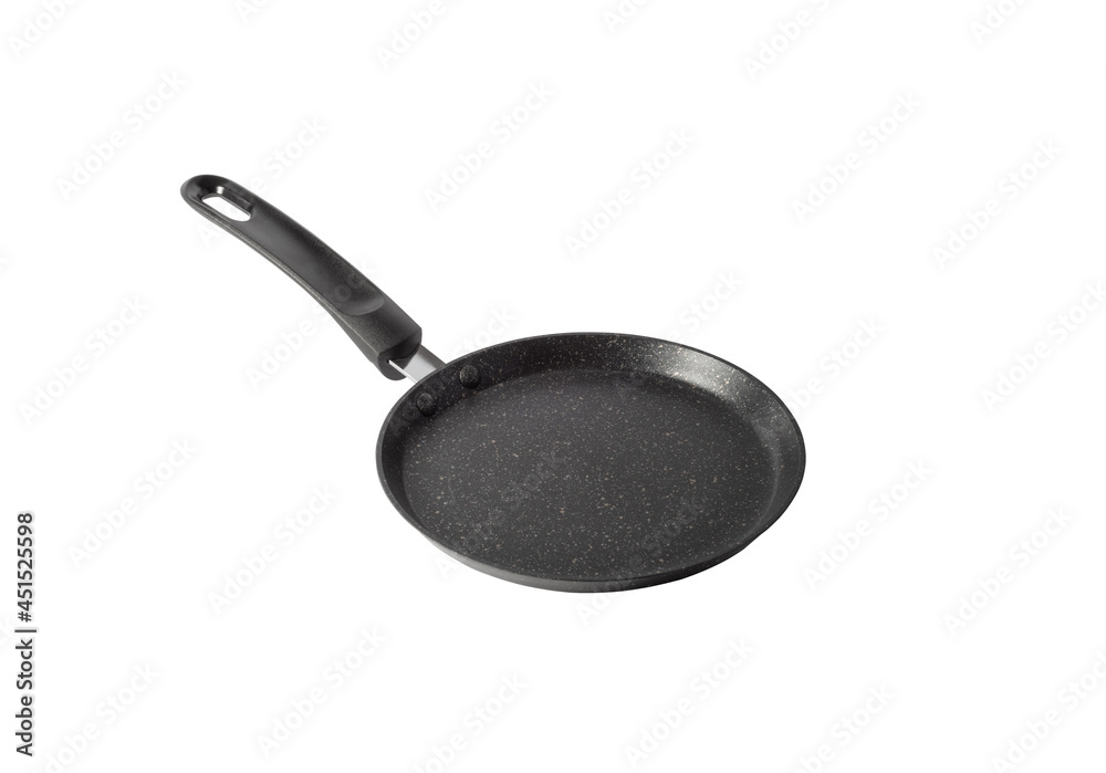 Frying Pan Isolated on White Background. One of the Food Cooking and Kitchen Utensils Symbols.