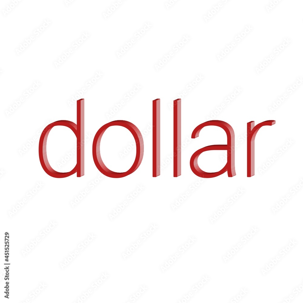Plakat Letter alphabets dollar colorful 3D abstract beautiful white background