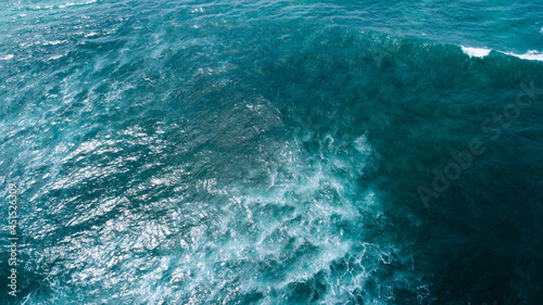 Aerial view of beautiful sea wave surface