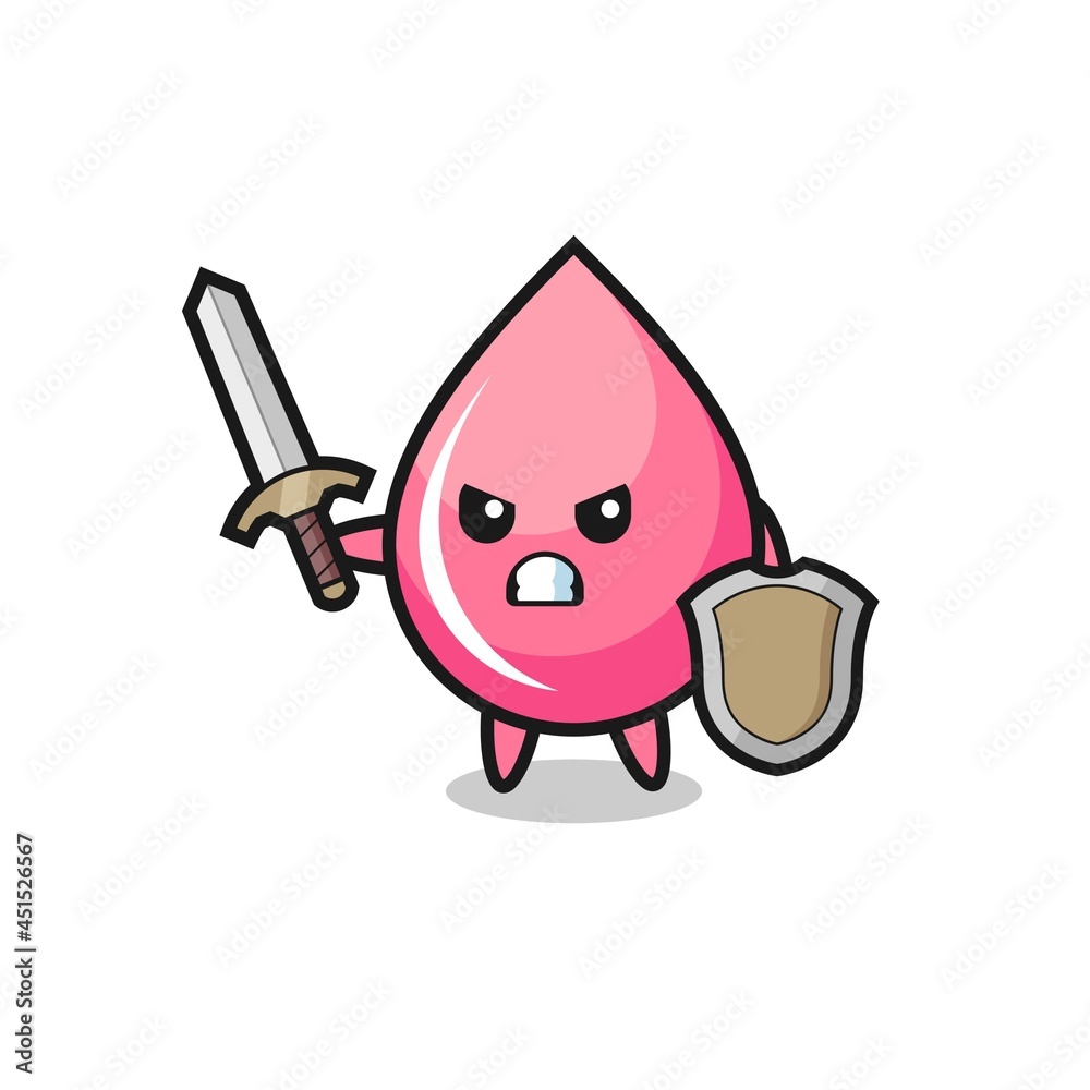 cute strawberry drop juice soldier fighting with sword and shield cute strawberry drop juice soldier fighting with sword and shield