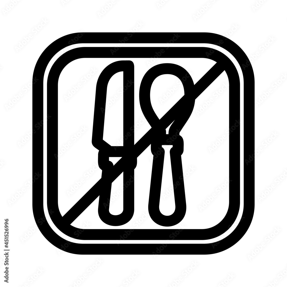 do not eat icon or logo isolated sign symbol vector illustration - high quality black style vector icons
