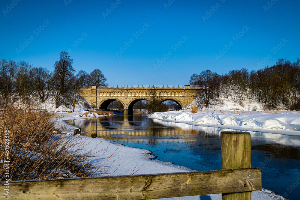 Dreibogenbrücke Olfen im Schnee