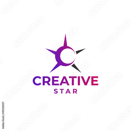 Creative star logo, abstract star design, gradient star logo concept, colorful star design, space design, astronomy logo concept