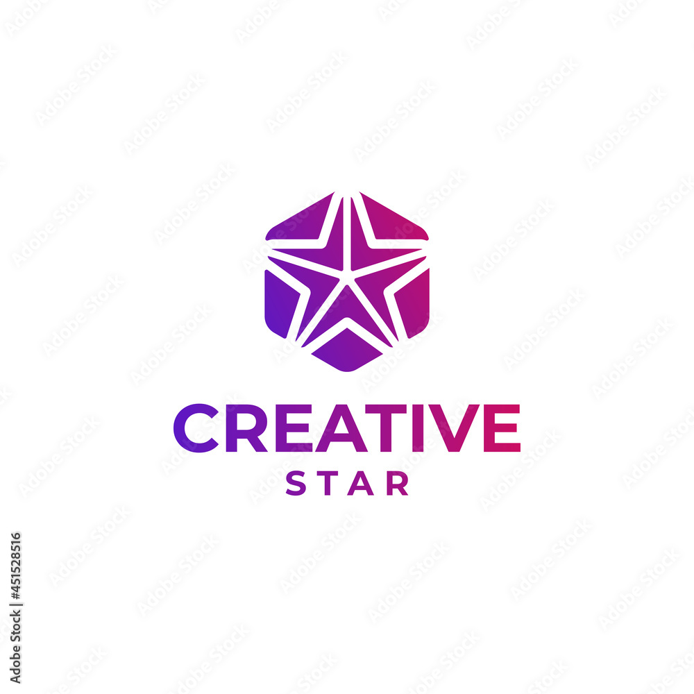 Creative star logo, abstract star design, gradient star logo concept, colorful star design, space design, astronomy logo concept