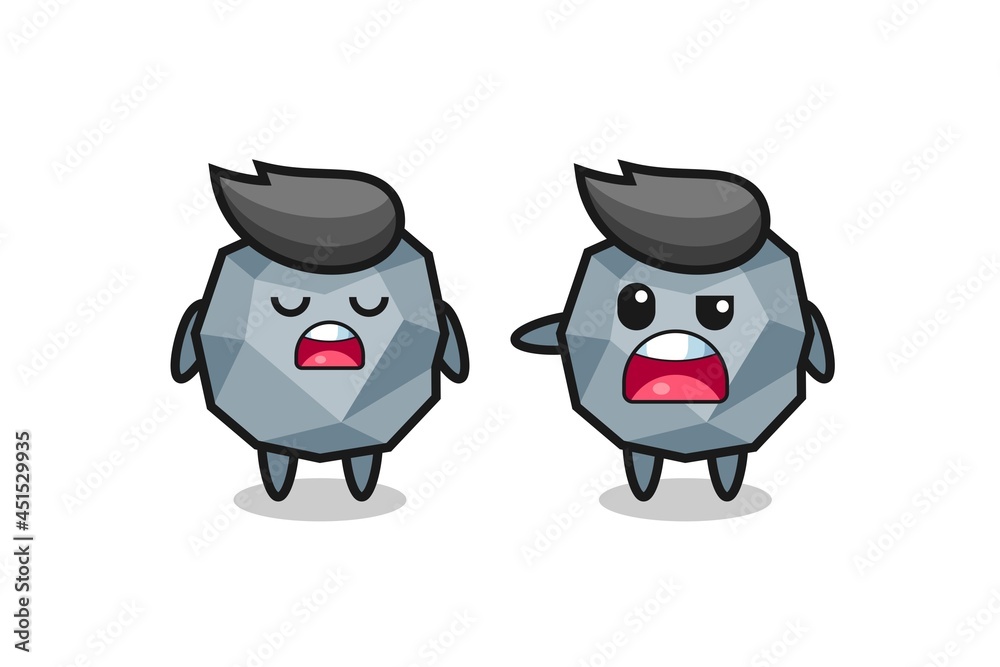 illustration of the argue between two cute stone characters