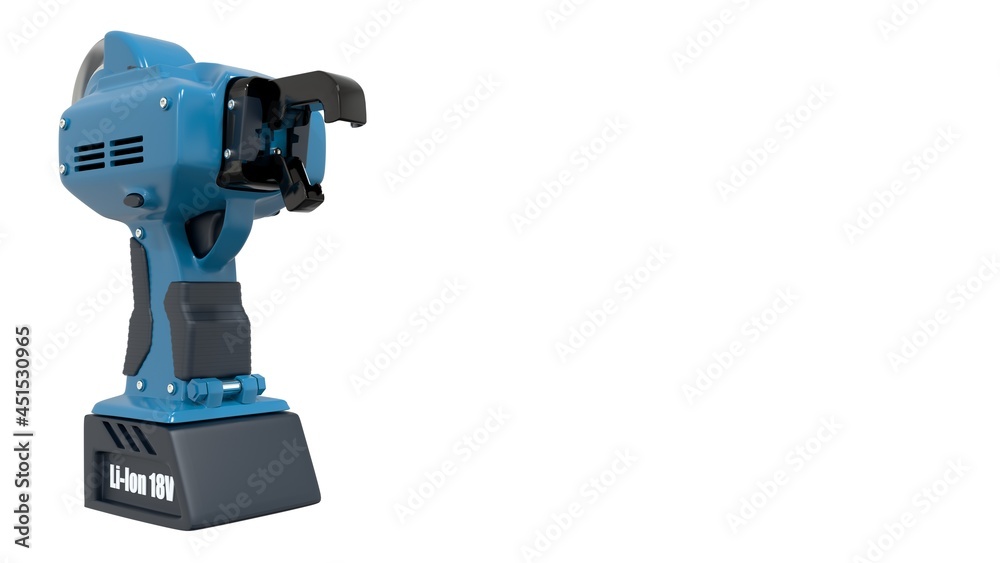 electrical reinforcing steel wire tier tool. isolated computer generated industrial 3D rendering electrical reinforcing steel wire tier tool. isolated computer generated industrial 3D rendering