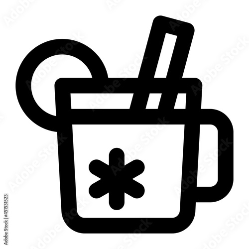 Mulled Wine Drink Line Icon Vector