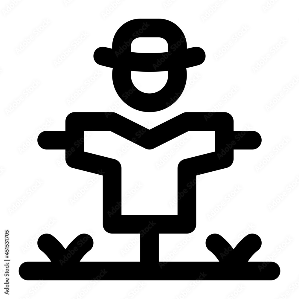 Scarecrow Farm Line Icon Vector Scarecrow Farm Line Icon Vector