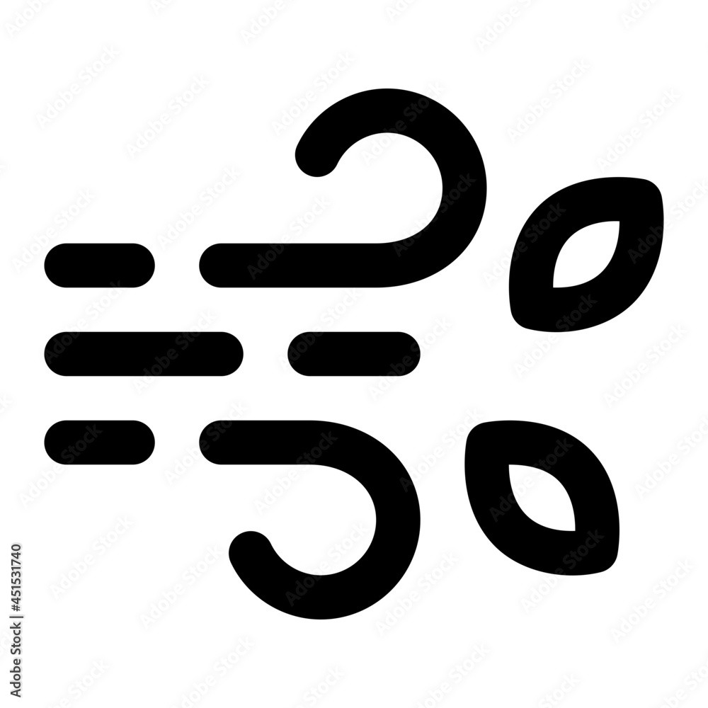 wind and leaves outline icon vector wind and leaves outline icon vector