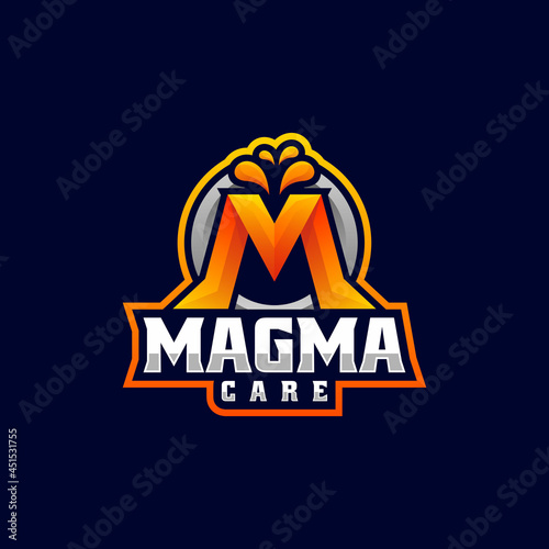 Vector Logo Illustration Letter M Gradient Colorful Style.