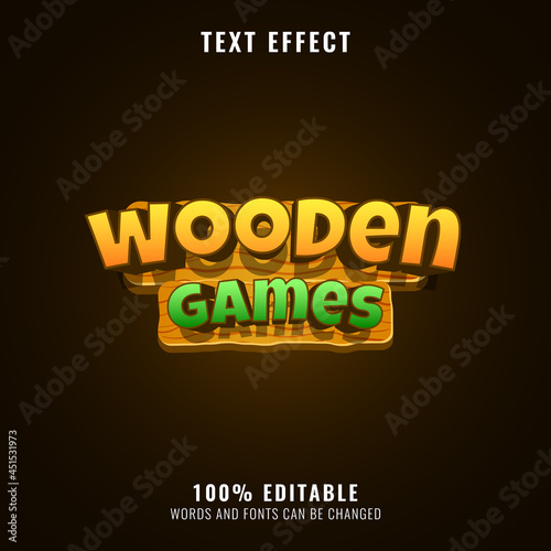 colorful wooden game logo title text effect