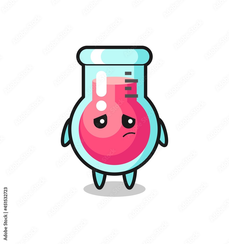 the lazy gesture of laboratory beaker cartoon character