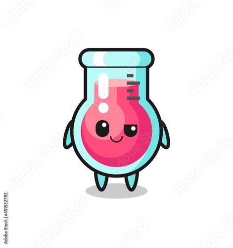 laboratory beaker cartoon with an arrogant expression