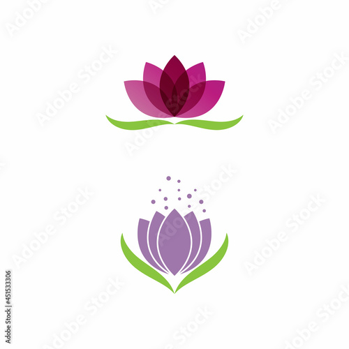 Beauty Vector lotus flowers design logo Template icon