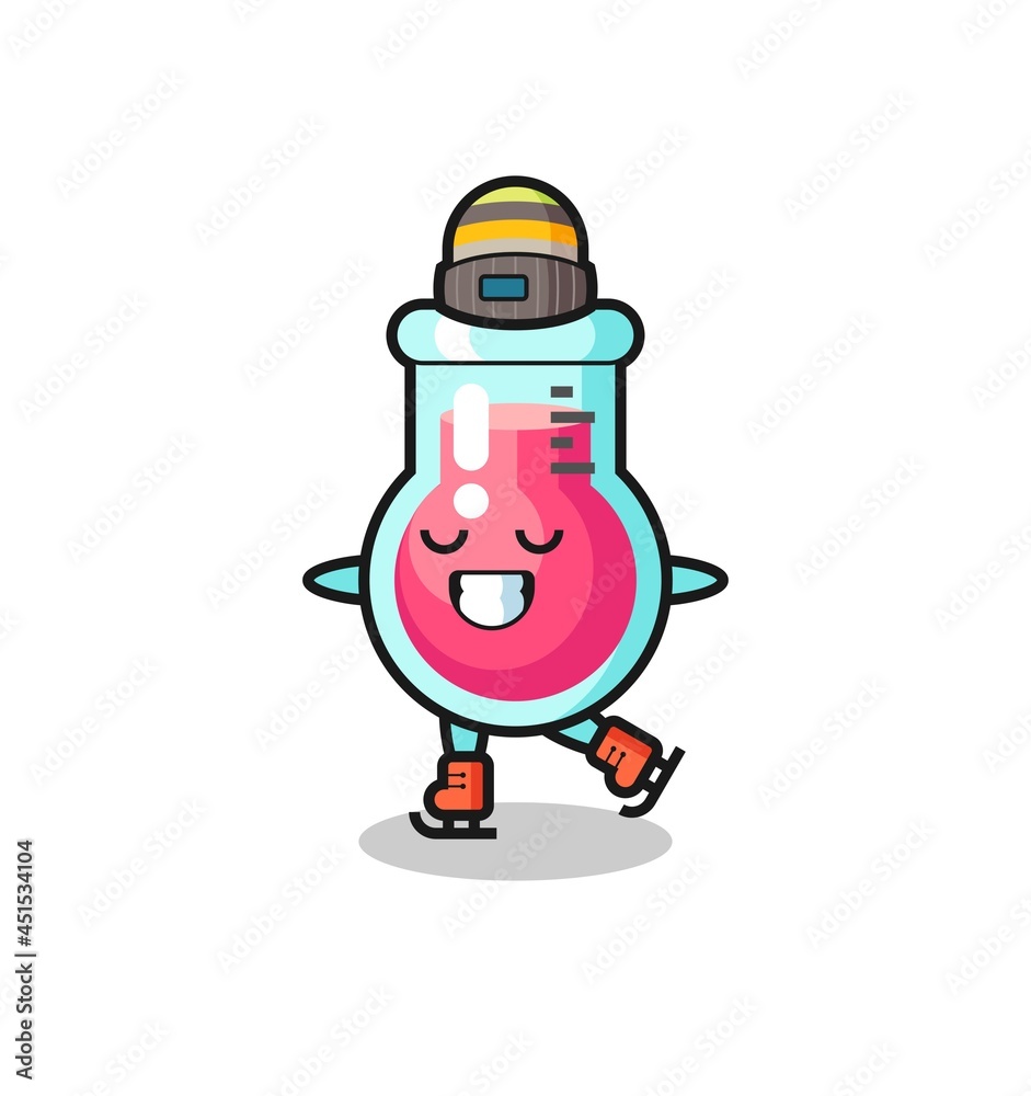 laboratory beaker cartoon as an ice skating player doing perform laboratory beaker cartoon as an ice skating player doing perform