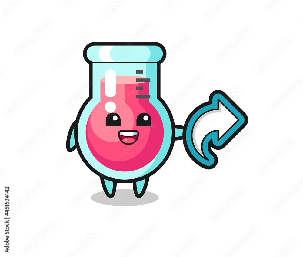 cute laboratory beaker hold social media share symbol cute laboratory beaker hold social media share symbol