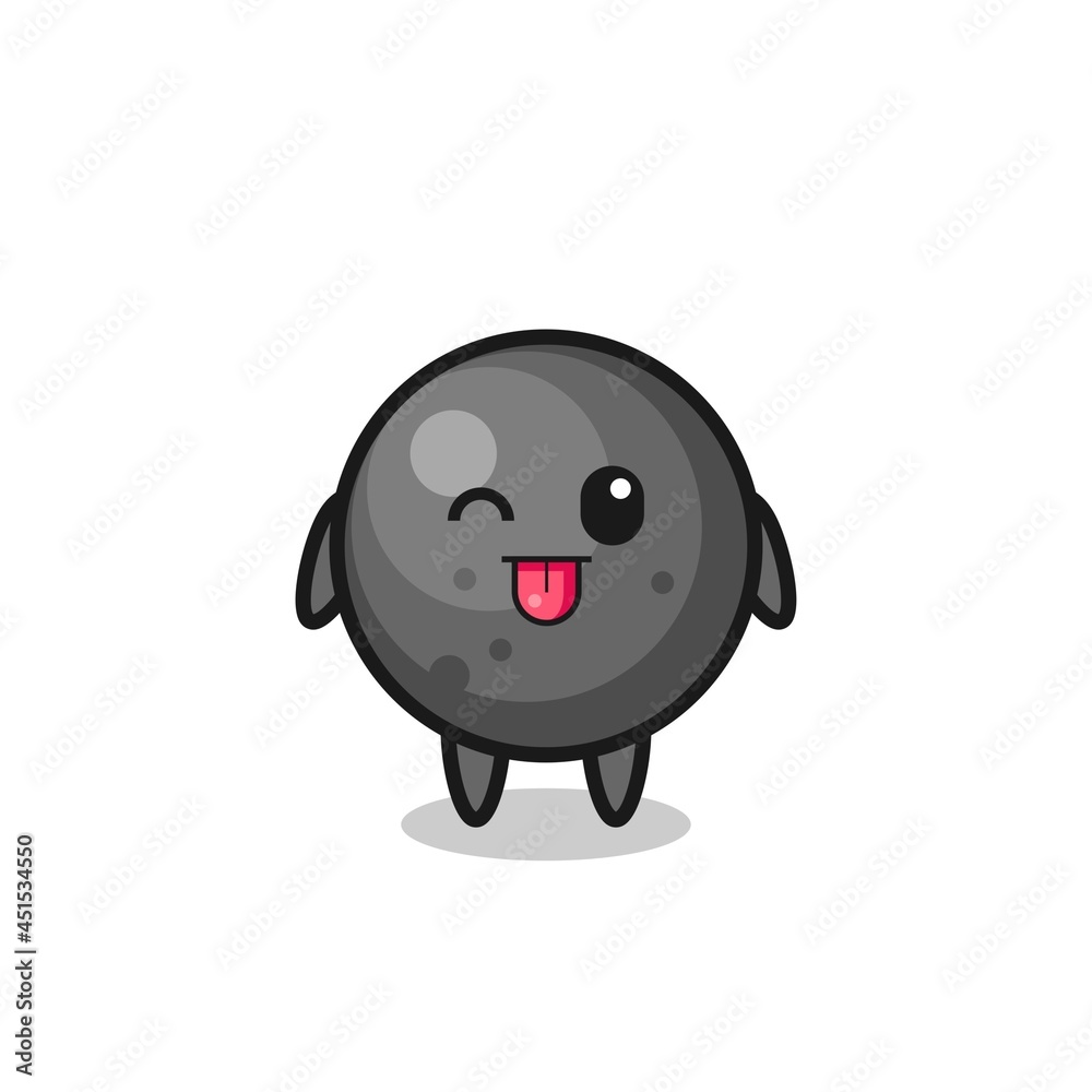 cute cannon ball character in sweet expression while sticking out her tongue cute cannon ball character in sweet expression while sticking out her tongue