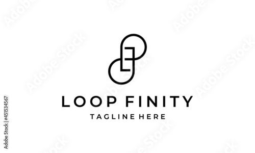 Infinity Infinite Loop Mobius Motion Limitless with Initial Letter LF FL Logo Design Inspiration