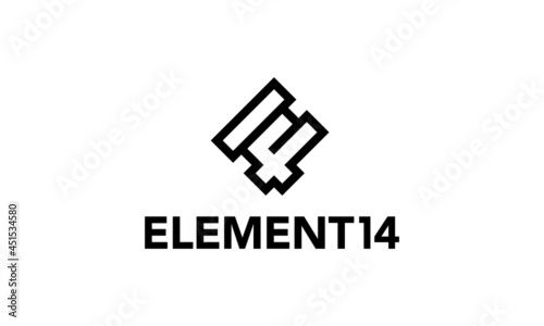Initial Letter Number E E14 14E Logo Design Inspiration