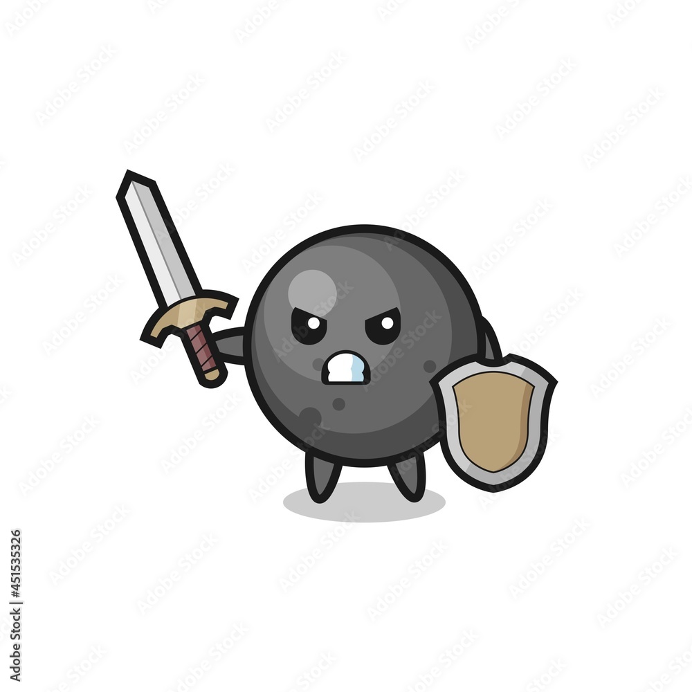 cute cannon ball soldier fighting with sword and shield cute cannon ball soldier fighting with sword and shield