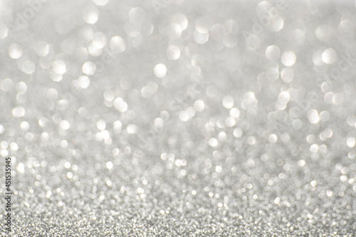 Silver glitter with selective focus