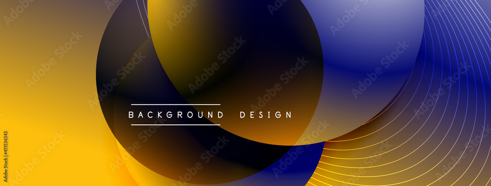 Gradient circles with shadows. Vector techno abstract background. Modern overlapping forms wallpaper background, design template Gradient circles with shadows. Vector techno abstract background. Modern overlapping forms wallpaper background, design template