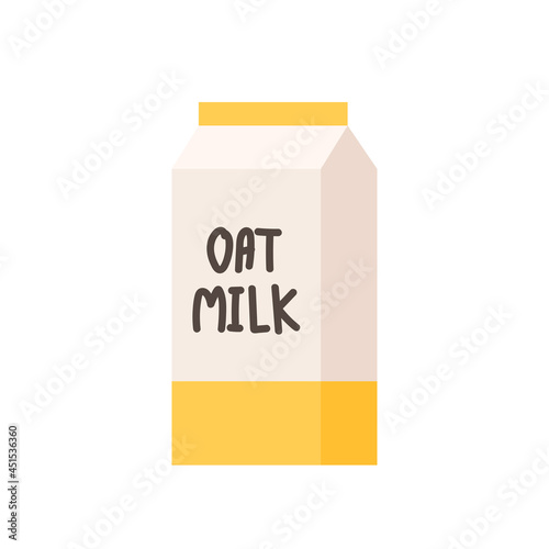 Oat milk vector. milk box. Oat milk cartoon on white background.