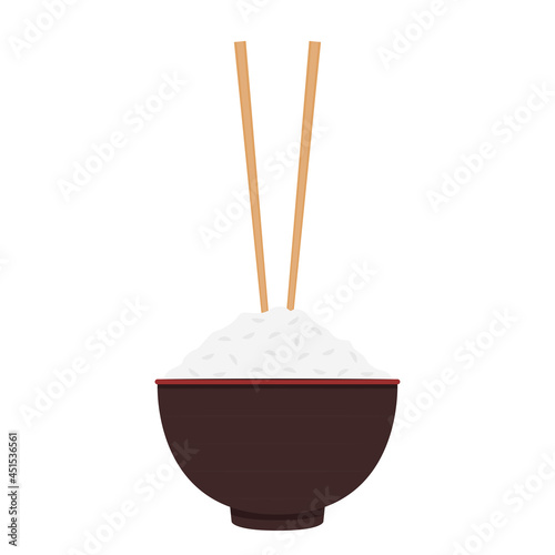 japan cup and chopsticks vector. wallpaper. free space for text. japan cup symbol. rice in the cup.