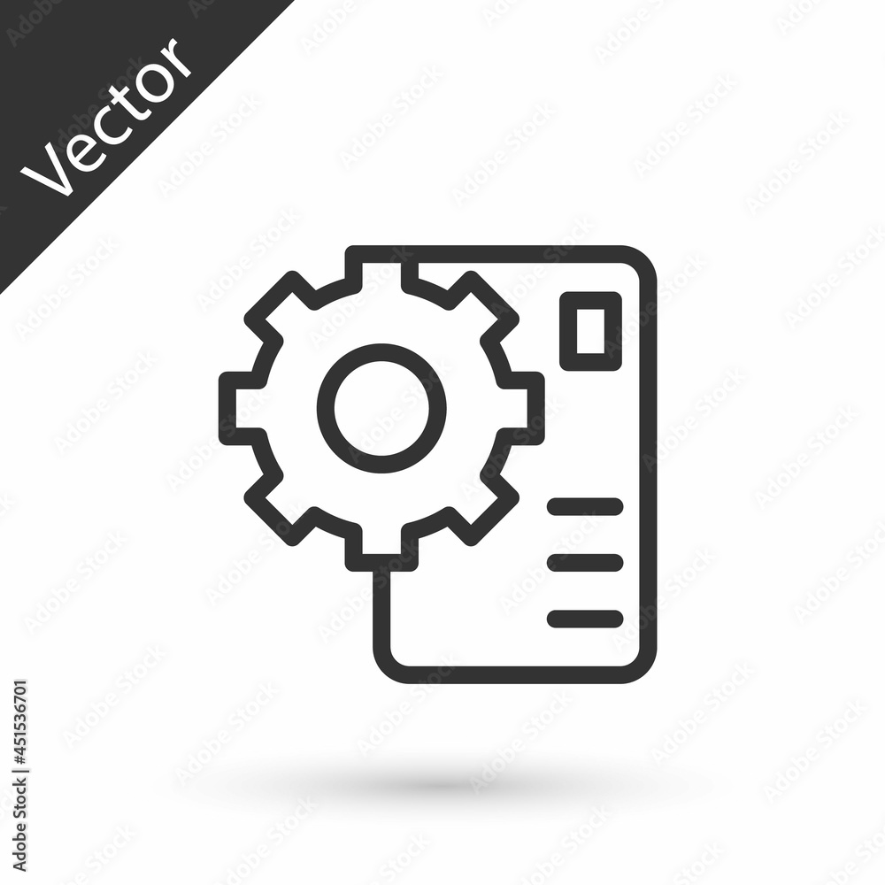 Grey line Neural network icon isolated on white background. Artificial intelligence AI. Vector Grey line Neural network icon isolated on white background. Artificial intelligence AI. Vector