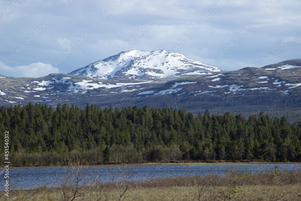 Berg mit Schnee in Norwegen Berg mit Schnee in Norwegen