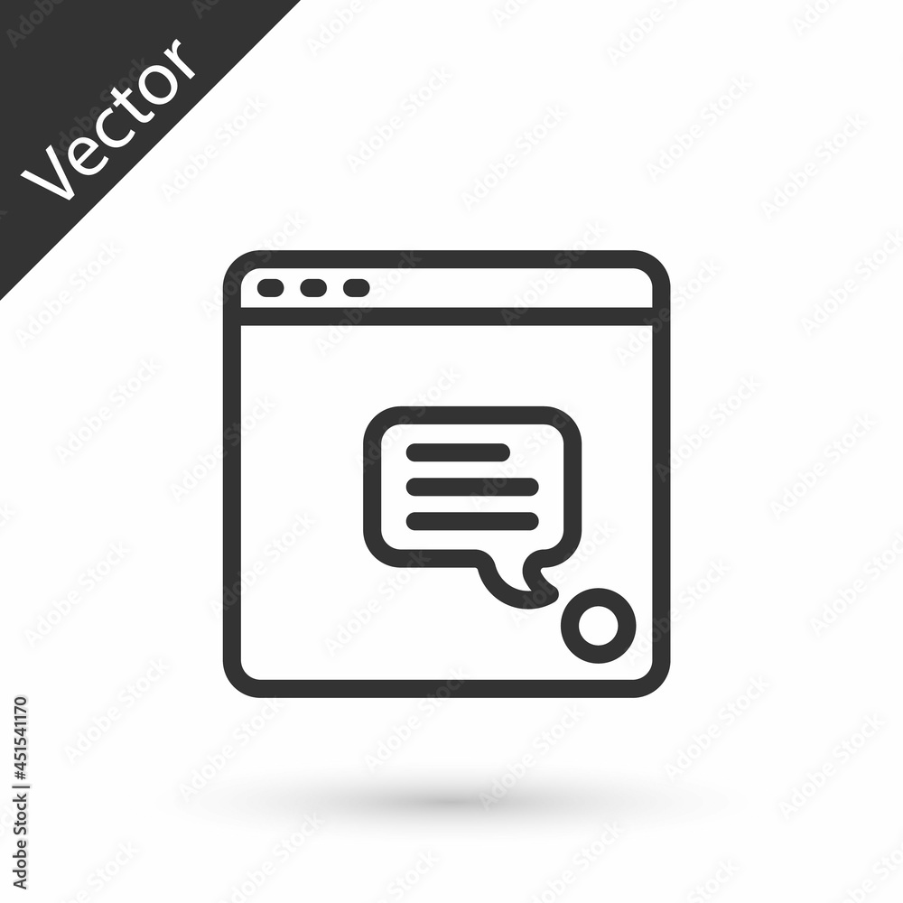 Grey line New chat messages notification icon isolated on white background. Smartphone chatting sms messages speech bubbles. Vector Grey line New chat messages notification icon isolated on white background. Smartphone chatting sms messages speech bubbles. Vector
