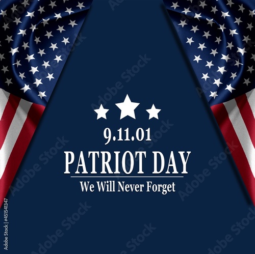 Patriot Day of USA background on american flag