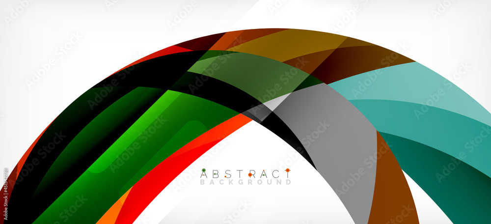 Geometric abstract background. Circle created with overlapping color shapes. Vector Illustration For Wallpaper, Banner, Background, Landing Page Geometric abstract background. Circle created with overlapping color shapes. Vector Illustration For Wallpaper, Banner, Background, Landing Page