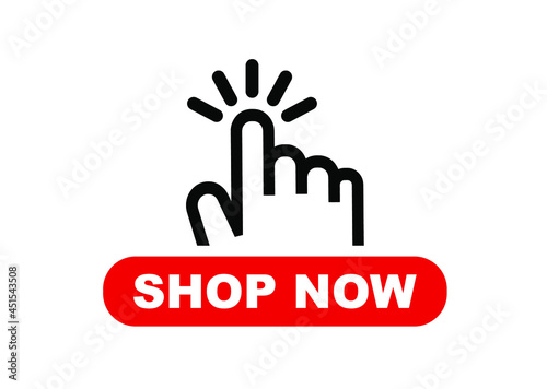 shop now button on white background