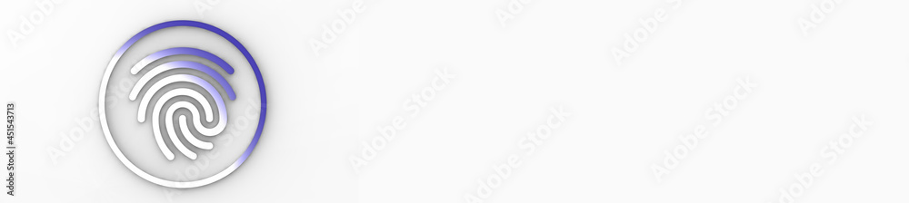 3D image. 3d rendering. ring fingerprint. banner for placement on the site 3D image. 3d rendering. ring fingerprint. banner for placement on the site