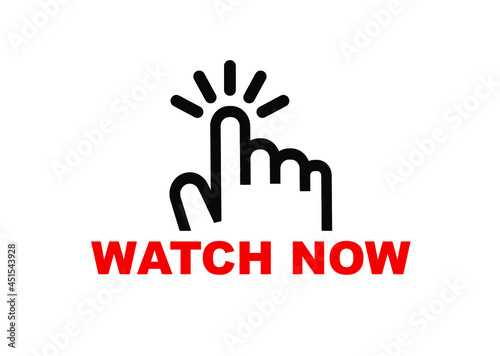 watch now button on white background