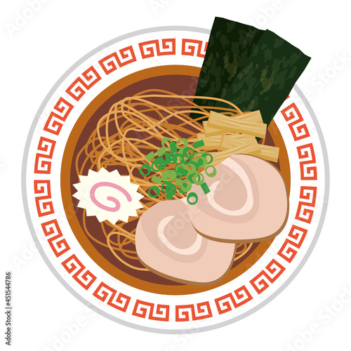 醤油ラーメン　soy sauce ramen vector illustration