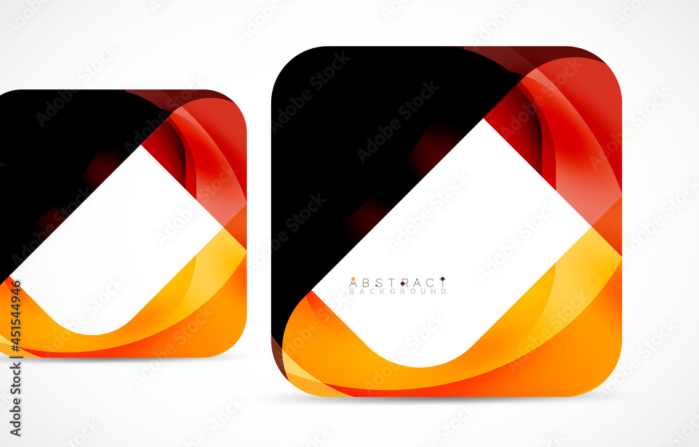 Minimal background. Abstract square shape with round corners created with wavy forms. Vector Illustration For Wallpaper, Banner, Background, Landing Page Minimal background. Abstract square shape with round corners created with wavy forms. Vector Illustration For Wallpaper, Banner, Background, Landing Page