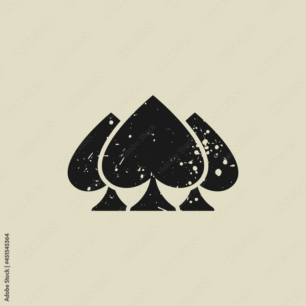 Poker playing cards grunge logo. Spades pyramid. Poker playing cards grunge logo. Spades pyramid.