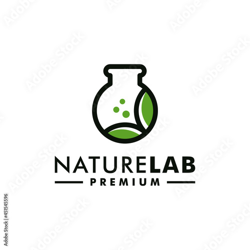 leaf lab nature logo science vector icon