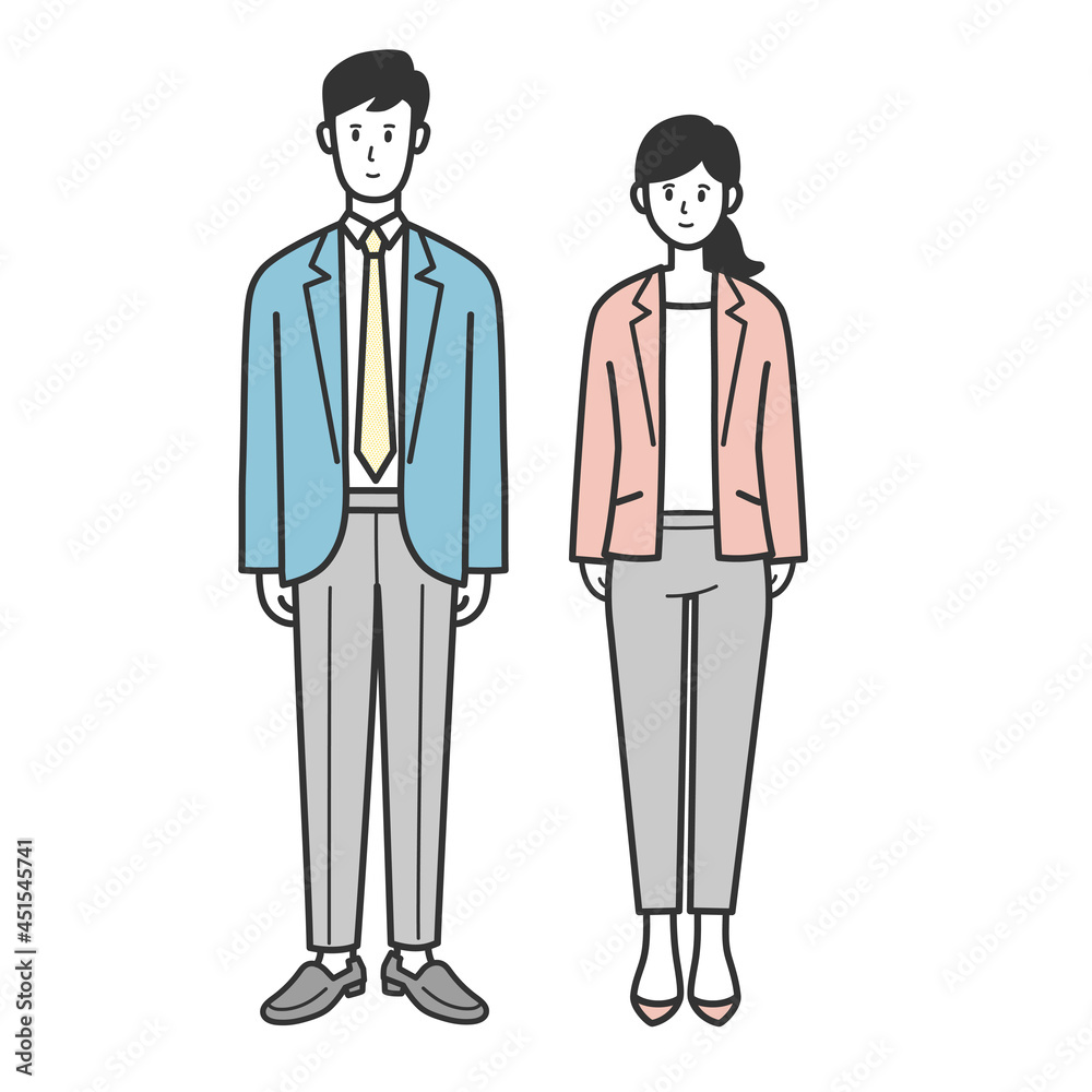 スーツ姿 男女 全身 スーツ姿 男女 全身