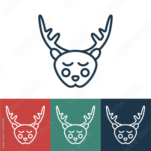 Linear vector icon with deer